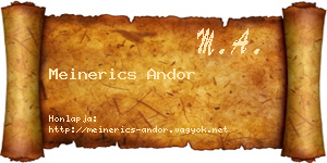 Meinerics Andor névjegykártya